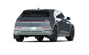 Hyundai Ioniq 5 Mud Flap Kit - Front + Rear - Rally Armor - UR Series with Light Blue Logo - Black - `22-`24